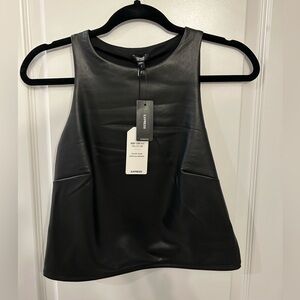 Body contour faux leather top- 1.